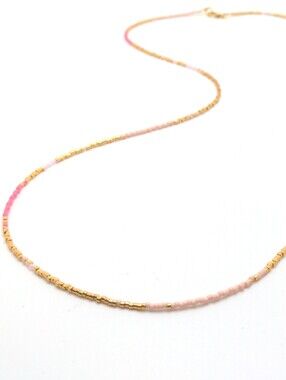 381MIDALANE Fine Gold Beaded Necklace, Handcrafted